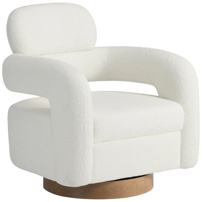 Swivel Chair With Round Storage Ottoman 2-Piece Set