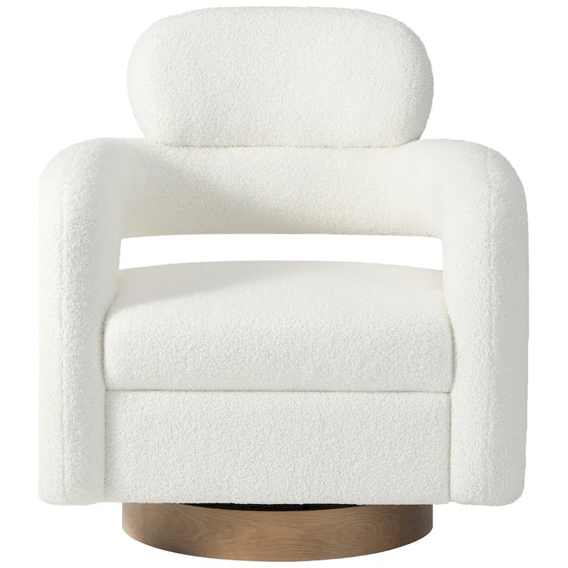 Swivel Chair With Round Storage Ottoman 2-Piece Set