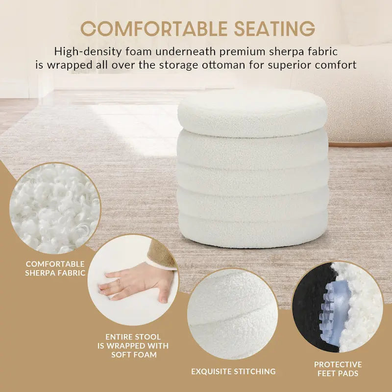 Swivel Chair With Round Storage Ottoman 2-Piece Set