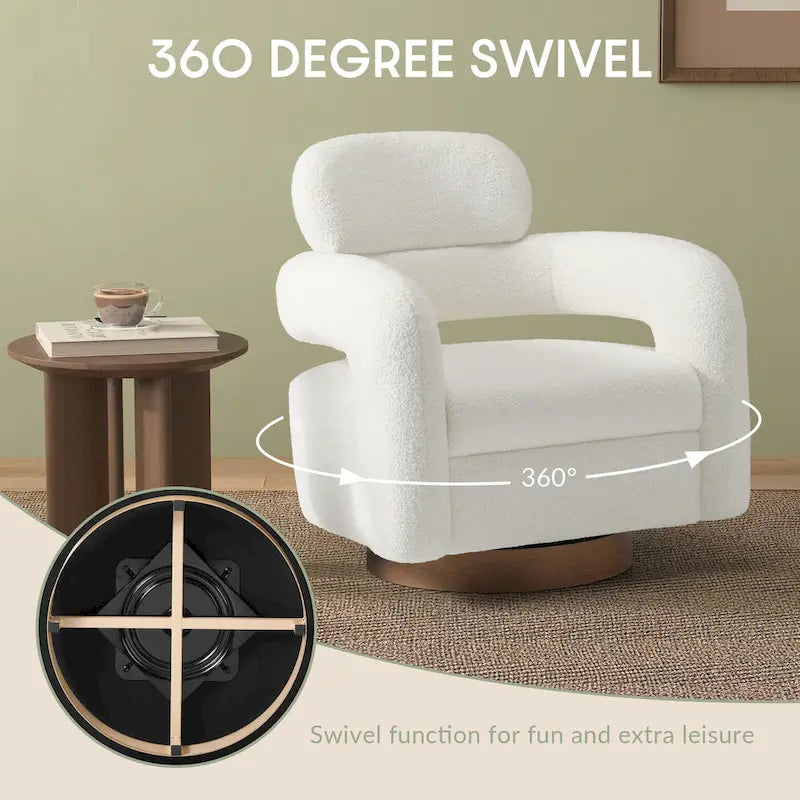 Swivel Chair With Round Storage Ottoman 2-Piece Set