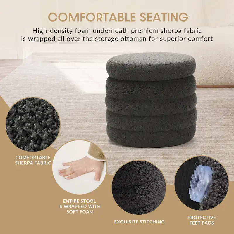 Swivel Chair With Round Storage Ottoman 2-Piece Set