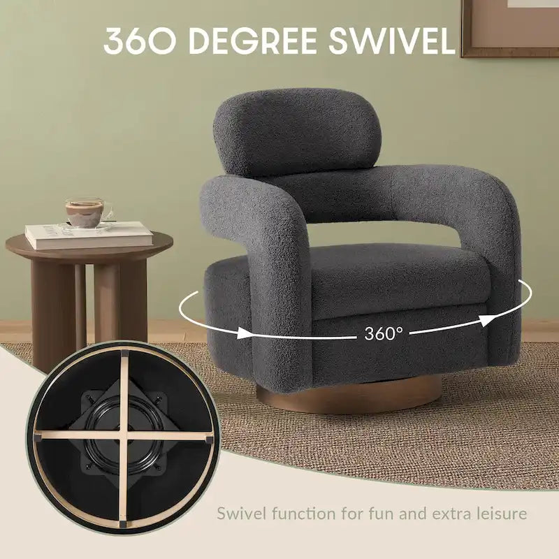 Swivel Chair With Round Storage Ottoman 2-Piece Set