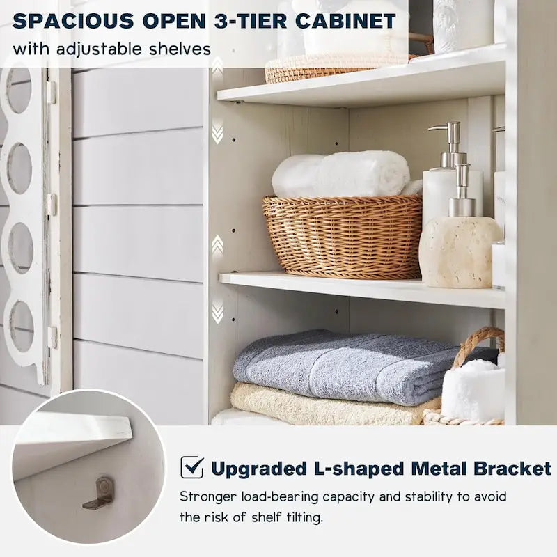 72 Tall Bathroom Storage Cabinet, Farmhouse Storage Cabinet - N/A