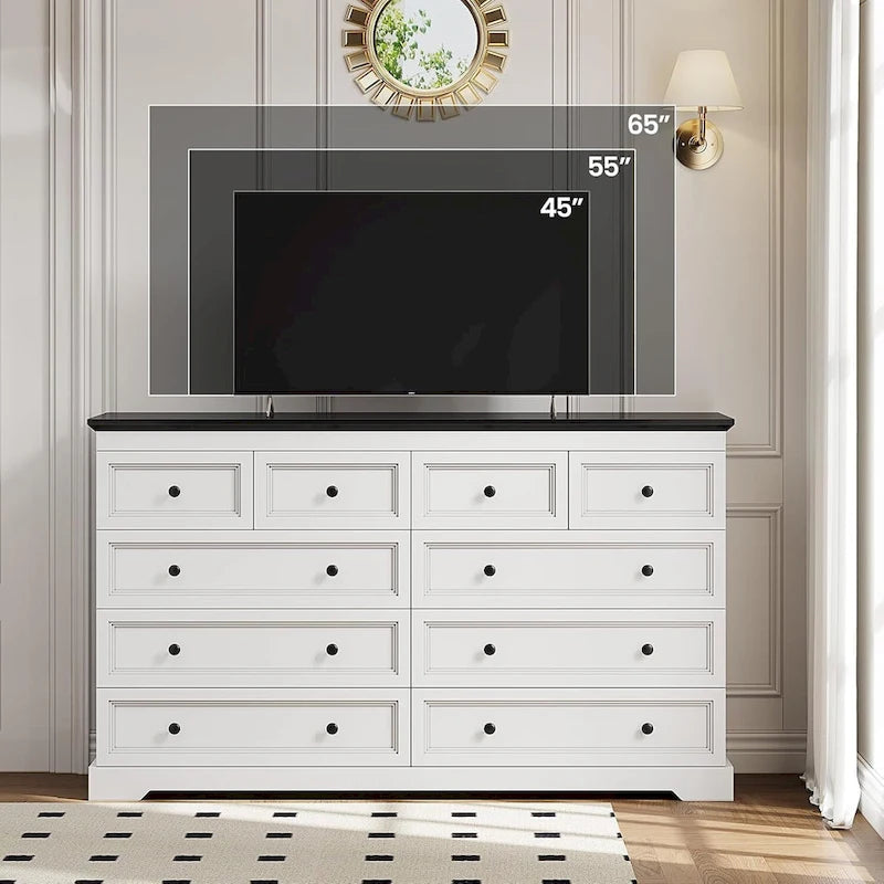 10 Drawers Dresser 55 Large Drawers Wood Dressers & Chest of Drawers