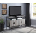 Oak 52 Industrial TV Stand with Shelf & Metal Legs