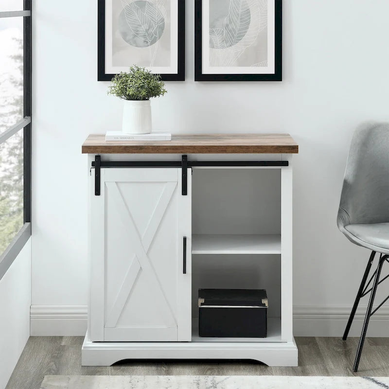 32-inch Sliding Barn Door Cabinet