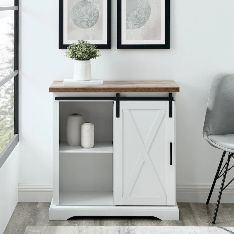 32-inch Sliding Barn Door Cabinet