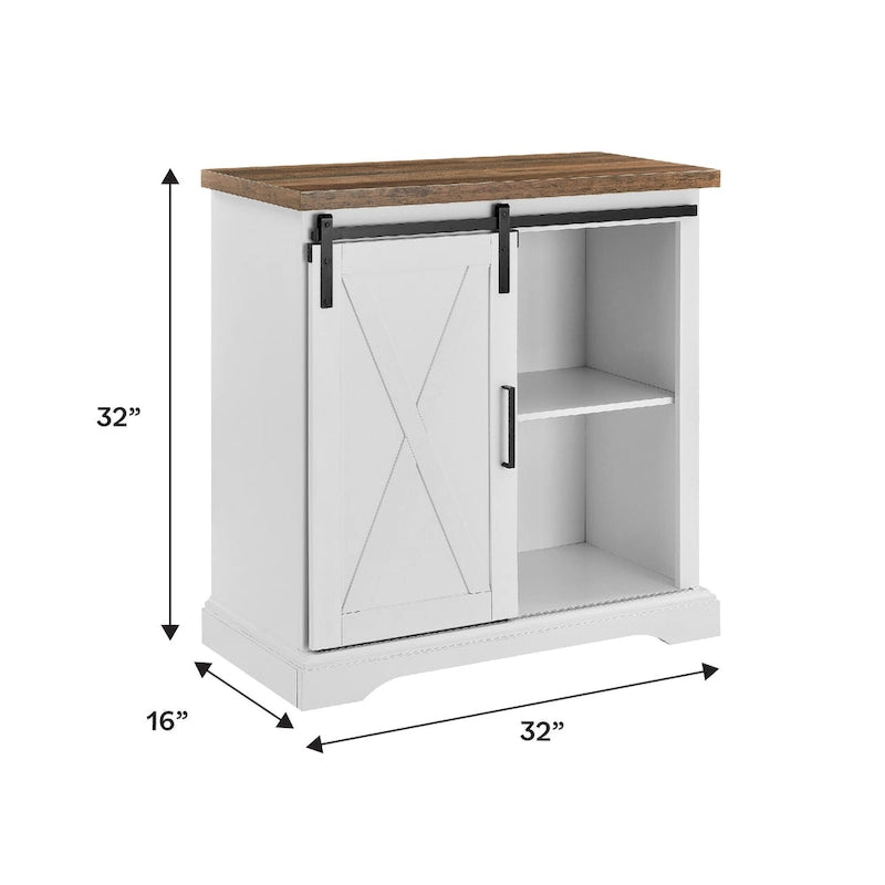 32-inch Sliding Barn Door Cabinet