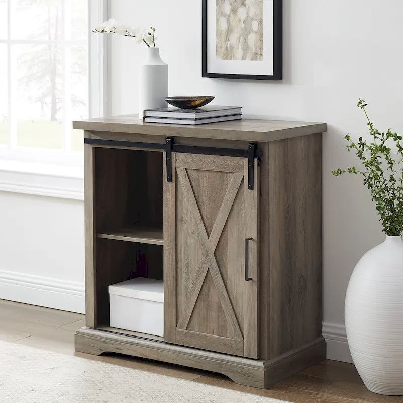 32-inch Sliding Barn Door Cabinet
