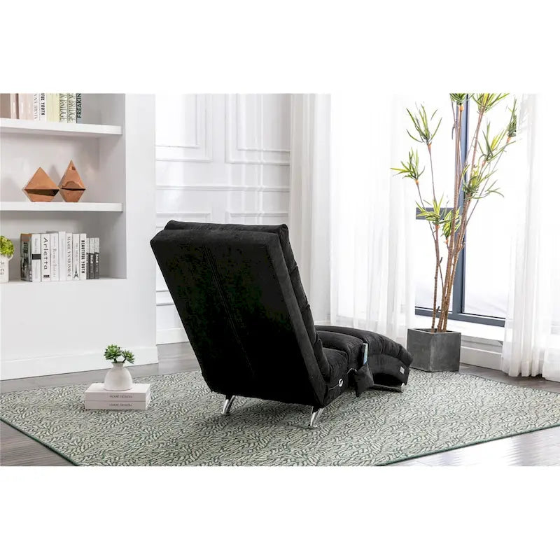 Linen Chaise Lounge Indoor Chair, Modern Long Lounger for Office or Living Room
