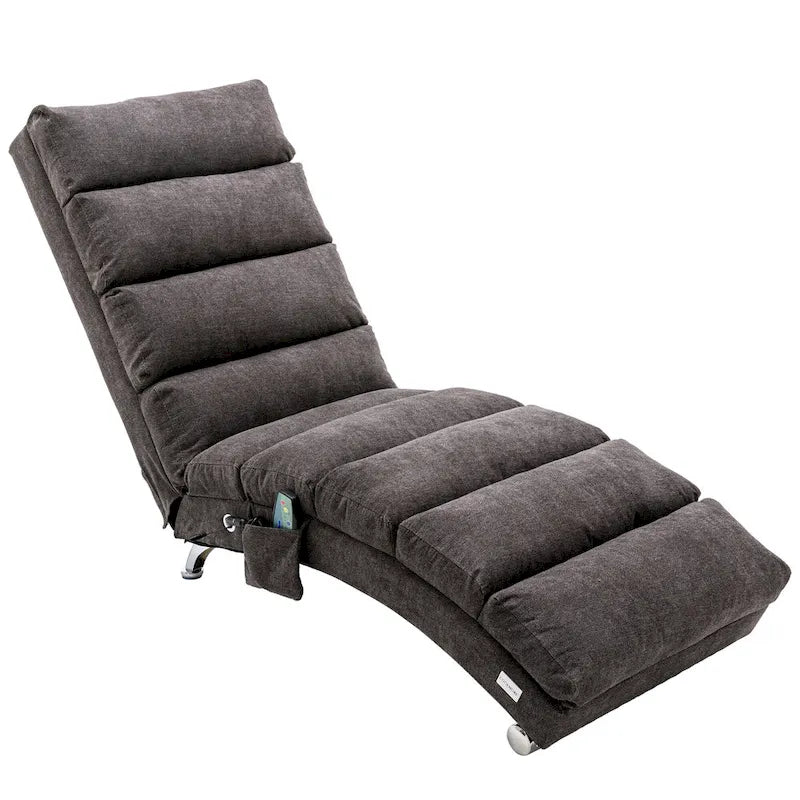 Linen Chaise Lounge Indoor Chair, Modern Long Lounger for Office or Living Room