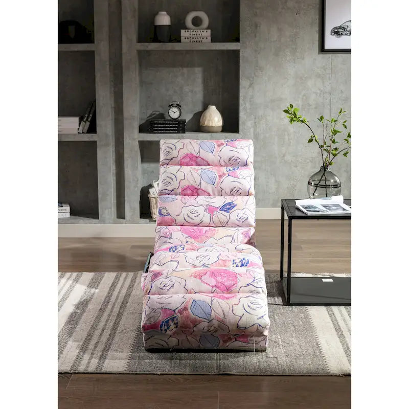Linen Chaise Lounge Indoor Chair, Modern Long Lounger for Office or Living Room