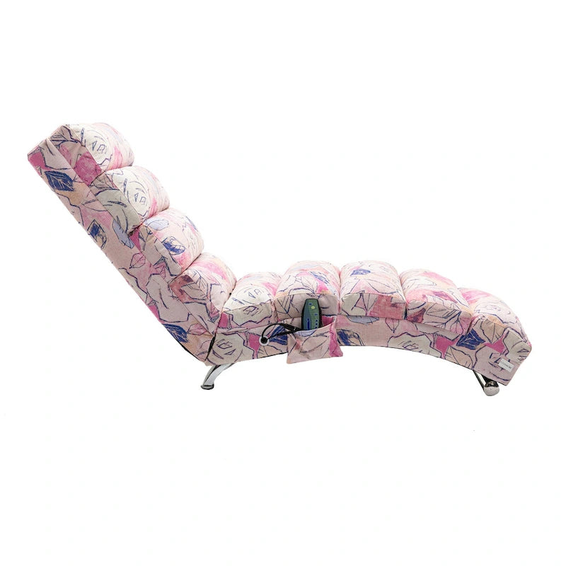 Linen Chaise Lounge Indoor Chair, Modern Long Lounger for Office or Living Room