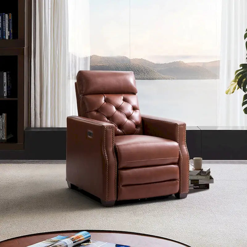 31.50 Wide Genuine Leather Power Recliner with USB Port