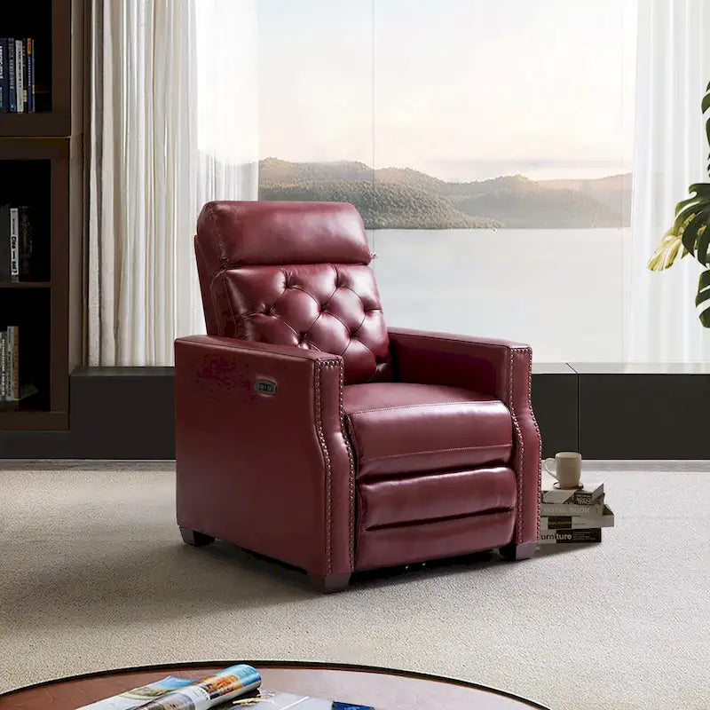 31.50 Wide Genuine Leather Power Recliner with USB Port