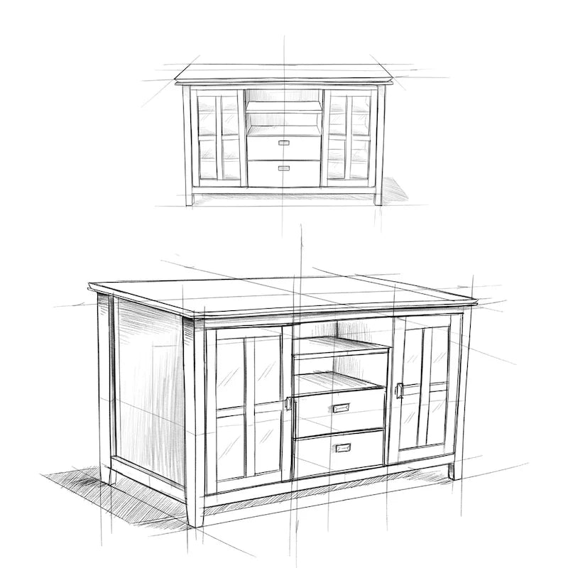 53-inch Solid Wood TV Media Stand - 53 inch wide