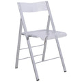 Modern Acrylic Foldable Dining Chair with Sturdy Chrome Frame for Indoor Outdoor Events Party Office Kitchen