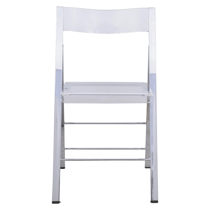 Modern Acrylic Foldable Dining Chair with Sturdy Chrome Frame for Indoor Outdoor Events Party Office Kitchen