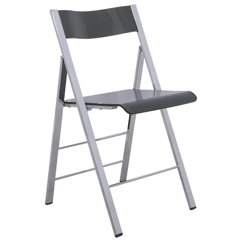 Modern Acrylic Foldable Dining Chair with Sturdy Chrome Frame for Indoor Outdoor Events Party Office Kitchen