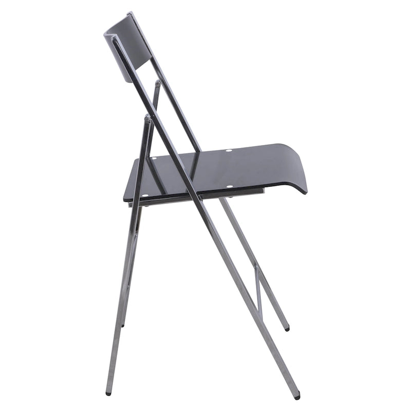 Modern Acrylic Foldable Dining Chair with Sturdy Chrome Frame for Indoor Outdoor Events Party Office Kitchen