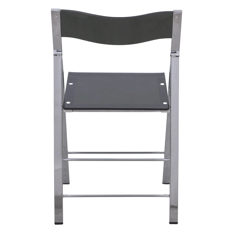 Modern Acrylic Foldable Dining Chair with Sturdy Chrome Frame for Indoor Outdoor Events Party Office Kitchen