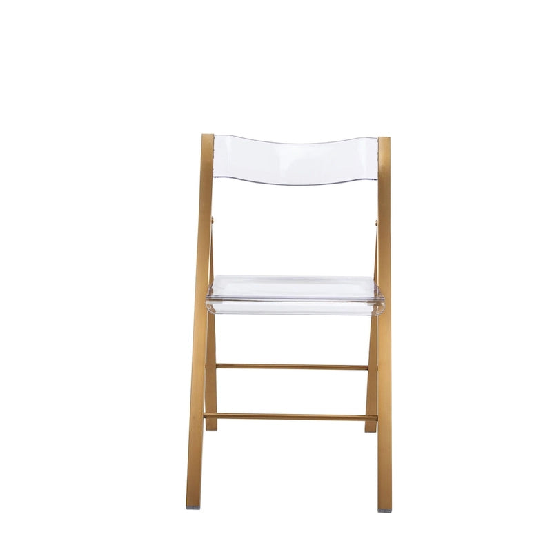 Modern Acrylic Foldable Dining Chair with Sturdy Chrome Frame for Indoor Outdoor Events Party Office Kitchen
