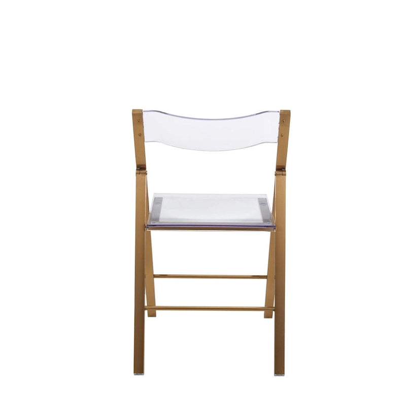 Modern Acrylic Foldable Dining Chair with Sturdy Chrome Frame for Indoor Outdoor Events Party Office Kitchen