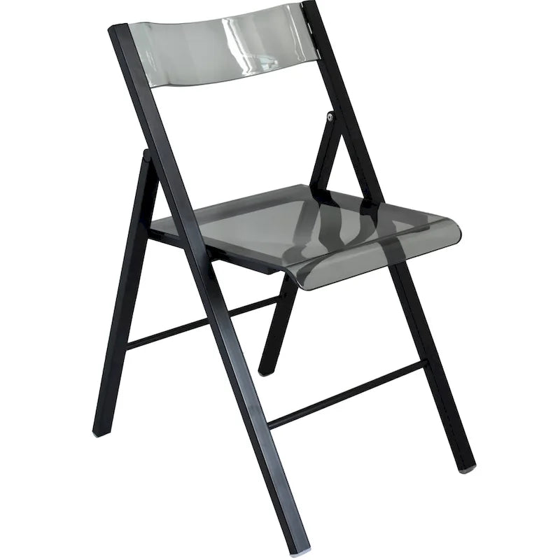 Modern Acrylic Foldable Dining Chair with Sturdy Chrome Frame for Indoor Outdoor Events Party Office Kitchen