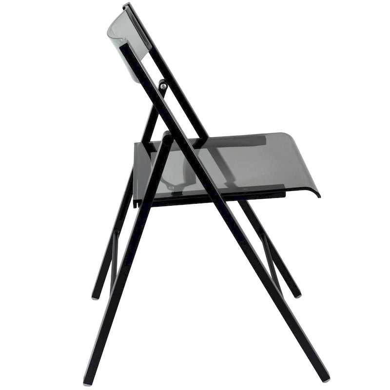 Modern Acrylic Foldable Dining Chair with Sturdy Chrome Frame for Indoor Outdoor Events Party Office Kitchen