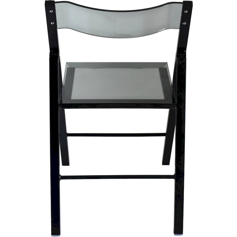 Modern Acrylic Foldable Dining Chair with Sturdy Chrome Frame for Indoor Outdoor Events Party Office Kitchen