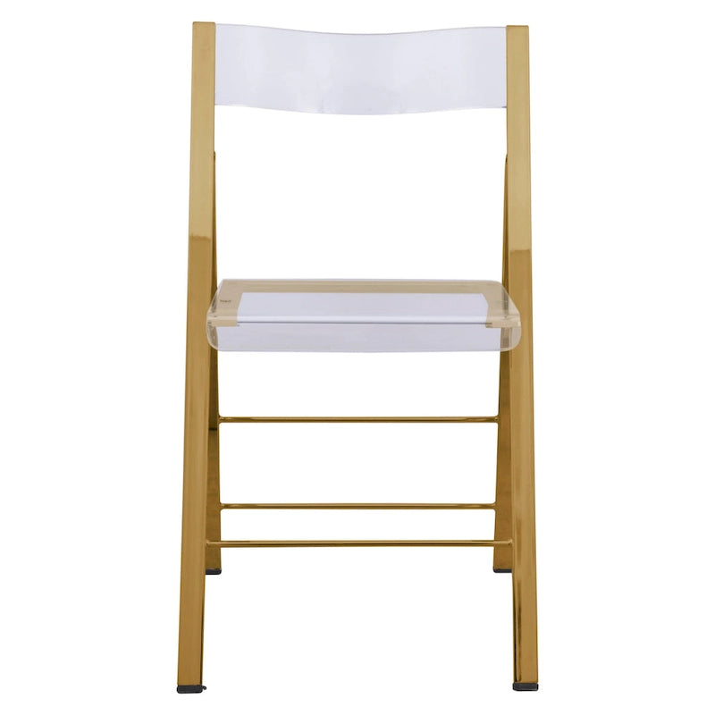 Modern Acrylic Foldable Dining Chair with Sturdy Chrome Frame for Indoor Outdoor Events Party Office Kitchen