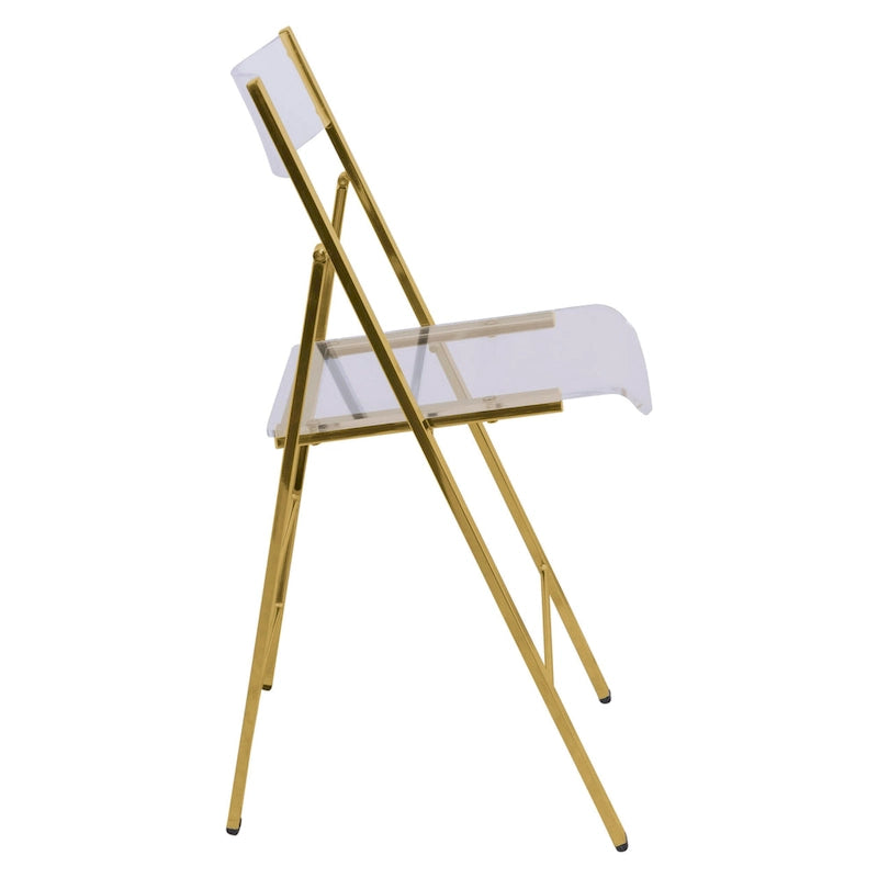Modern Acrylic Foldable Dining Chair with Sturdy Chrome Frame for Indoor Outdoor Events Party Office Kitchen