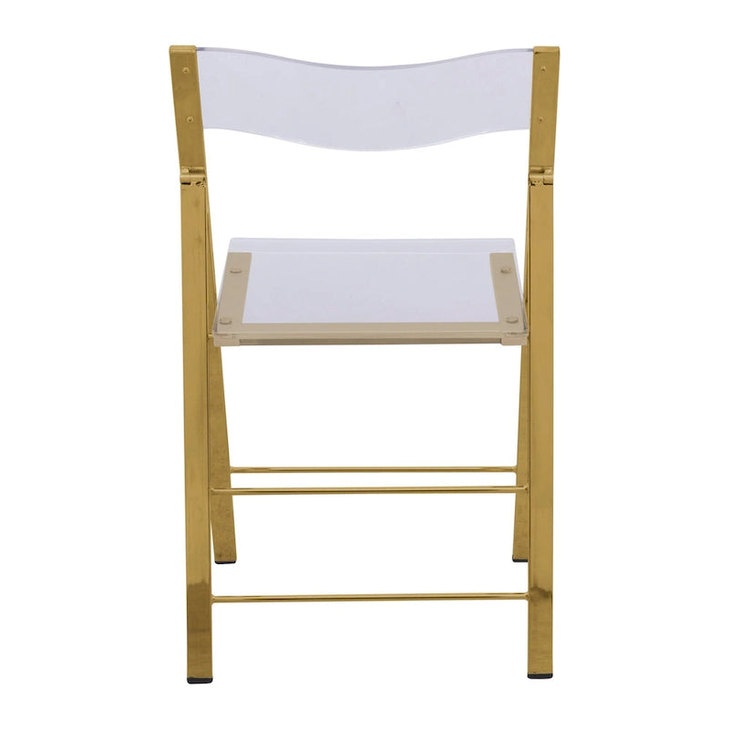 Modern Acrylic Foldable Dining Chair with Sturdy Chrome Frame for Indoor Outdoor Events Party Office Kitchen