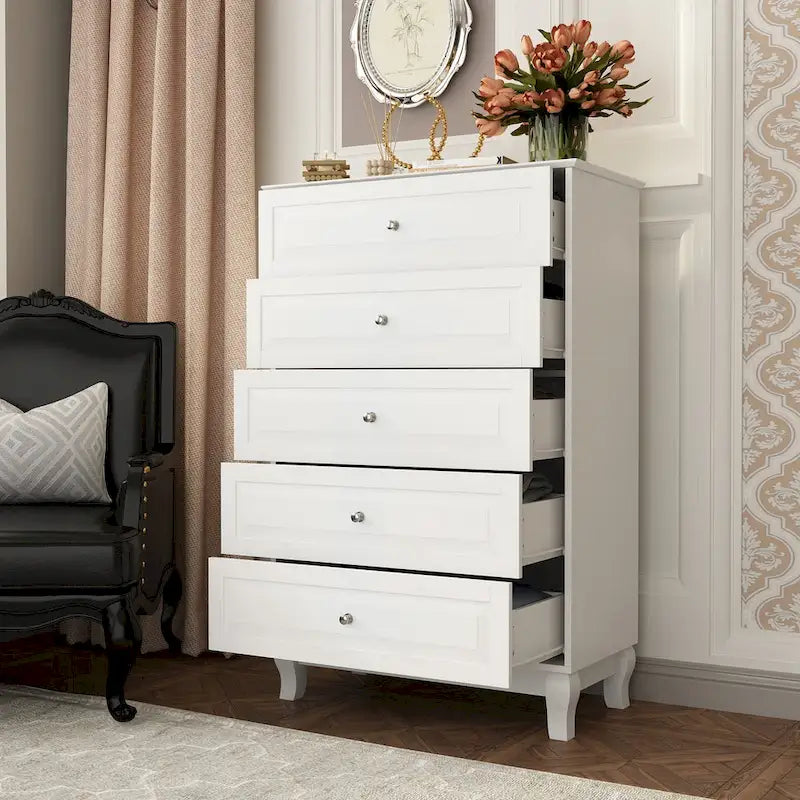 5 Drawers Dresser Chests Chset of Drawers Organizer Lacquered