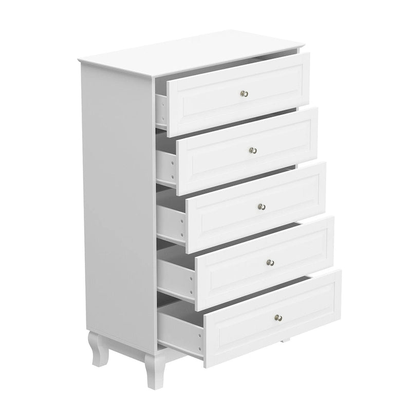 5 Drawers Dresser Chests Chset of Drawers Organizer Lacquered