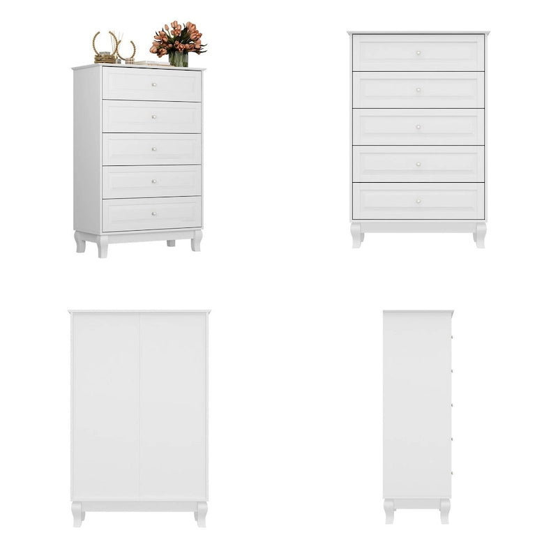 5 Drawers Dresser Chests Chset of Drawers Organizer Lacquered