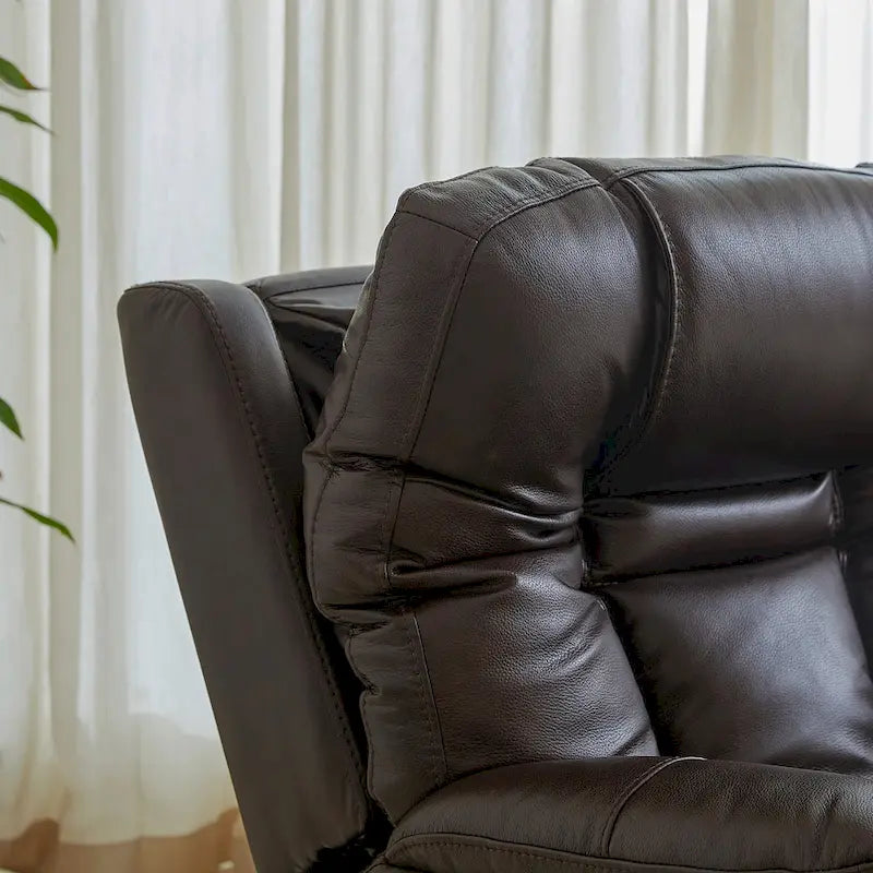 Genuine Top Grain Adjustable Headrest Extendable Footrest Zero Gravity Reclin Power Recliner
