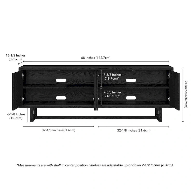 Rectangular TV Stand for TV's up to 75 - 68 Wide