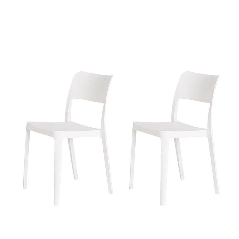 Resin Stackable All Weather Armless Chair, Set of 2