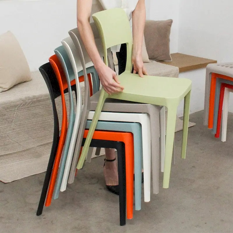 Resin Stackable All Weather Armless Chair, Set of 2