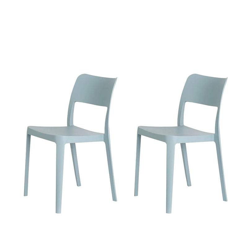 Resin Stackable All Weather Armless Chair, Set of 2