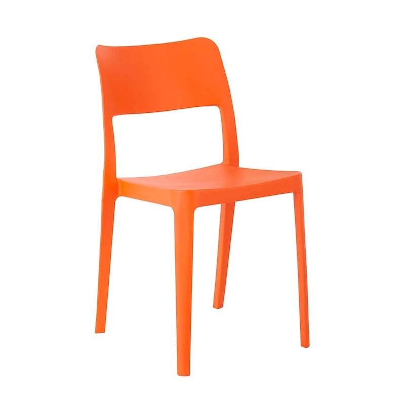 Resin Stackable All Weather Armless Chair, Set of 2