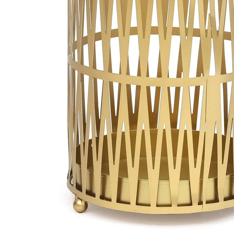 Stand Gold / Black Round RackMetal Umbrella Cane Walk Stick Drip Tray - 9. 2x9. 2x19