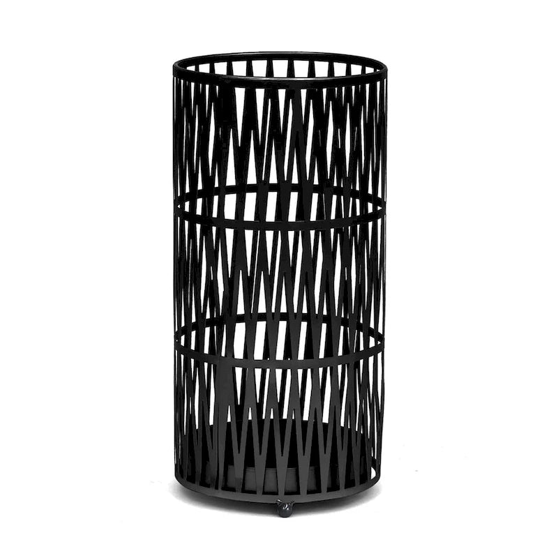 Stand Gold / Black Round RackMetal Umbrella Cane Walk Stick Drip Tray - 9. 2x9. 2x19