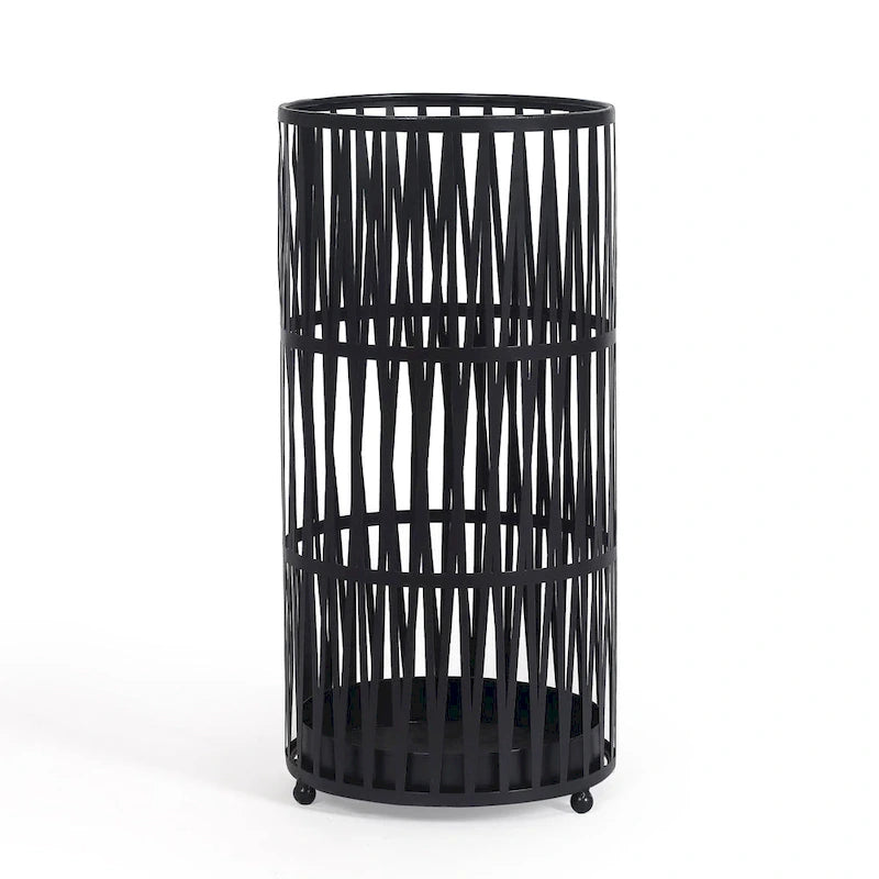Stand Gold / Black Round RackMetal Umbrella Cane Walk Stick Drip Tray - 9. 2x9. 2x19