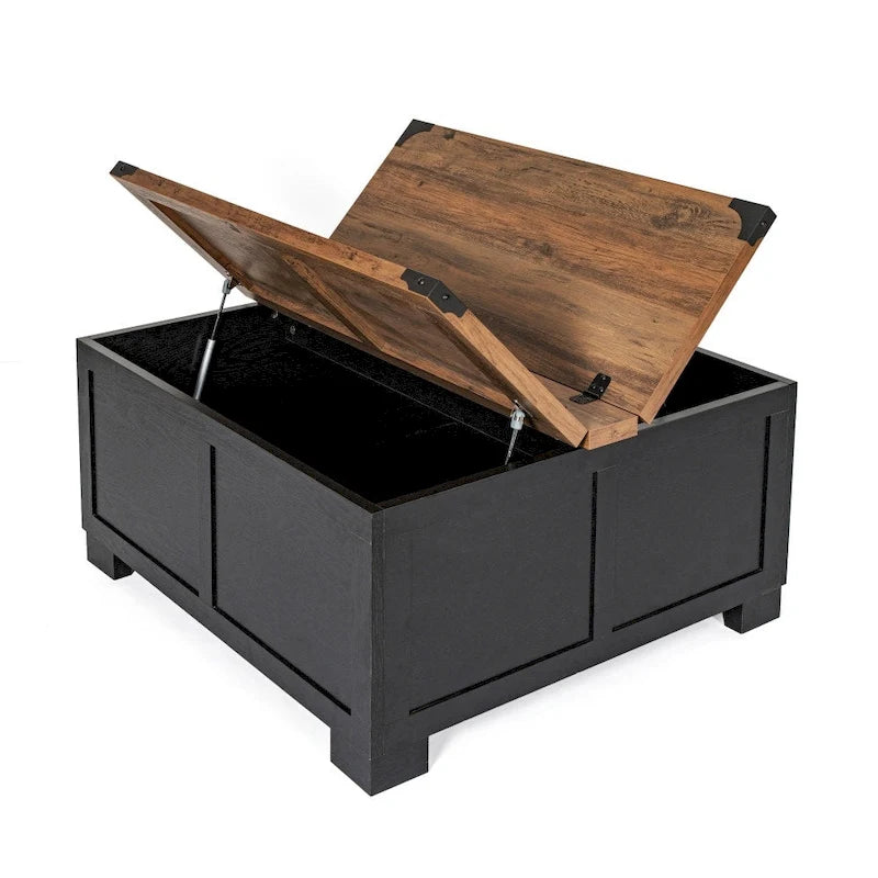 Farmhouse Coffee Table with Hinged Lift Top and Storage