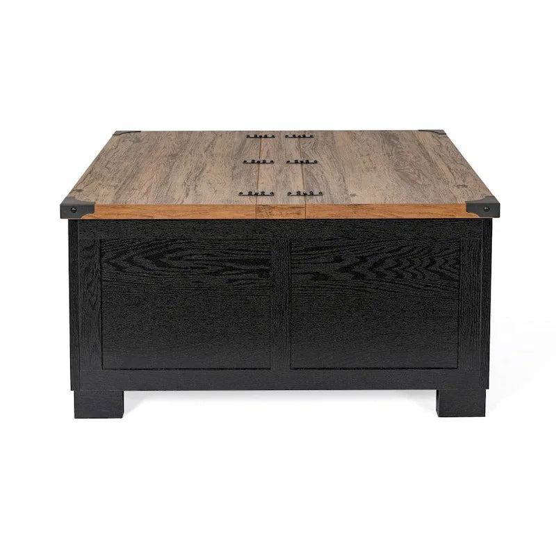 Farmhouse Coffee Table with Hinged Lift Top and Storage