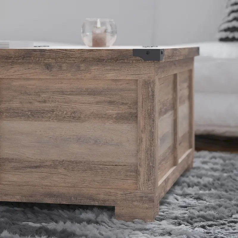 Farmhouse Coffee Table with Hinged Lift Top and Storage