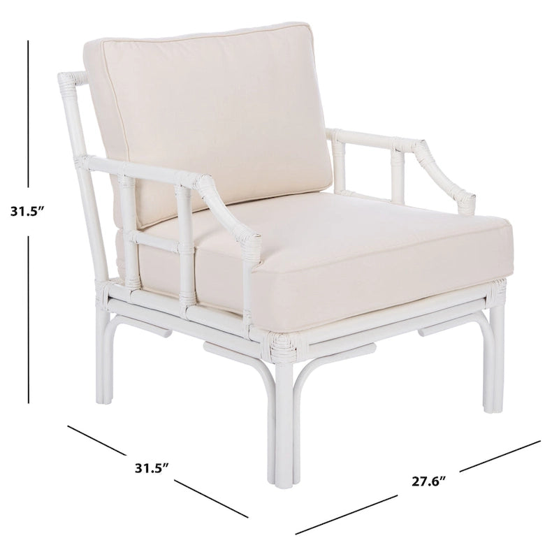 Rattan Accent Chair - 27.6 W x 31.5 L x 31.5 H - 28Wx32Dx32H
