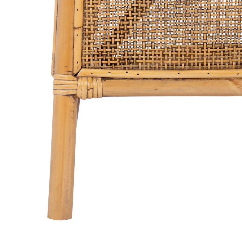 Rattan Honey Brown Accent Chair with Cushion - 29.9 W x 25.6 L x 31.5 H - 30Wx26Dx32H